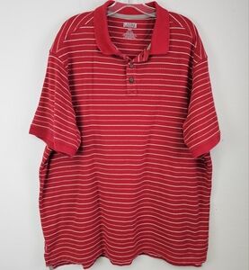 Duluth Trading  Shirt Polo Knit Red Stripe Sz 2XL Tall Athleisure